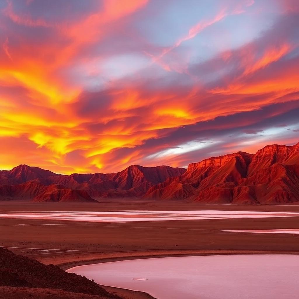 Pôr do sol no deserto do Atacama
